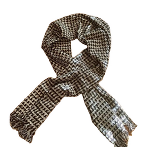 JOAN RIVERS large cream/brown scarf Like New